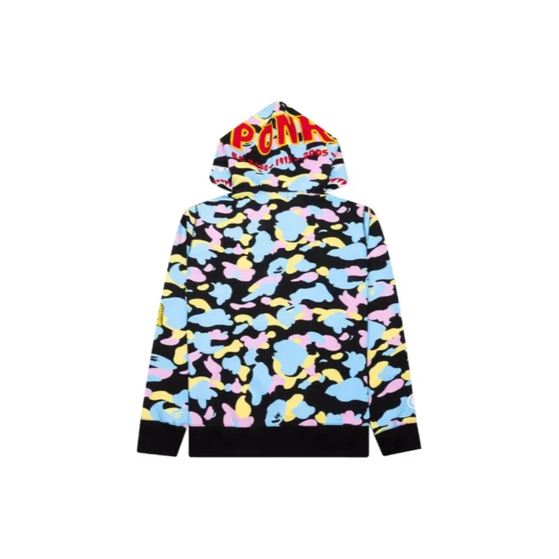 Bape New Multi Camo 2nd Shark Full Zip Hoodie-1