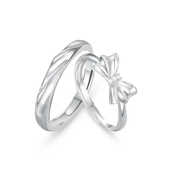 GLOIRE S925 Silver Rings Unisex Minimalist Style Fashion Normcore Style Commuter Style Adjustable Opening-0