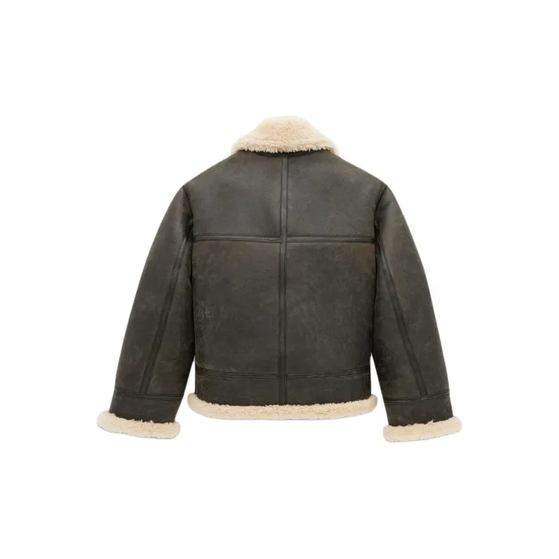 SAINT LAURENT Zip Up Drop Shoulder Aviator Jacket-1