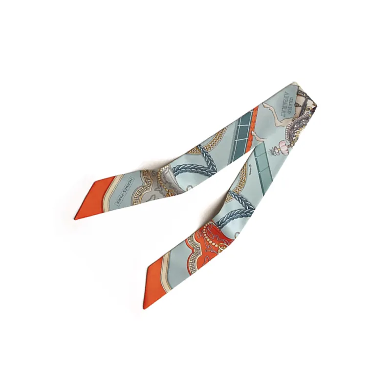 HERMES Silk Silk Scarves Women's Blue-1
