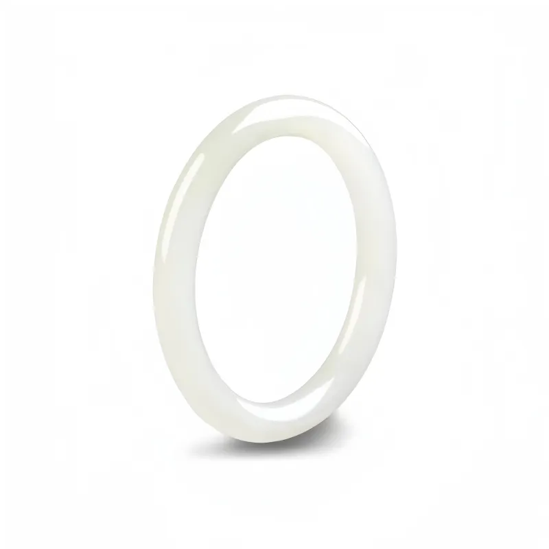MUSHIFEN Hetian Jade Bangles Pale Greenish White Jade Women's-0