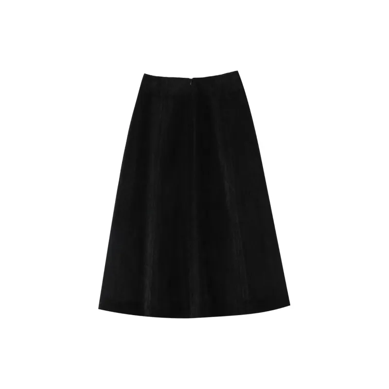Miss Chipmunk Casual Long Skirts Women's Black-1