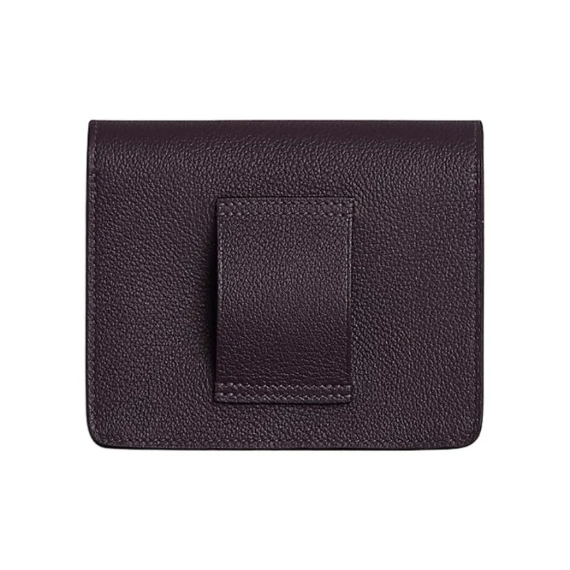 HERMES Roulis Evercolor Calfskin Fanny Pack Coin Purse Wallet Women's Dark Reddish Purple Hydrangea Pink-1