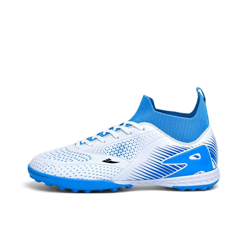 Kuding Soccer Shoes Unisex Mid Top Aqua/White Blue/Black Green-12