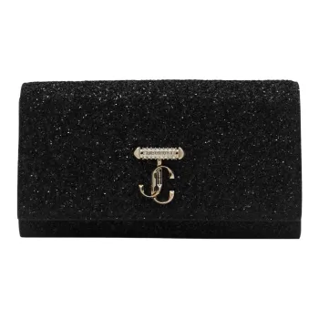Jimmy Choo Avenue Fabric Shoulder Bag Crossbody Bag Wallet Women's Black