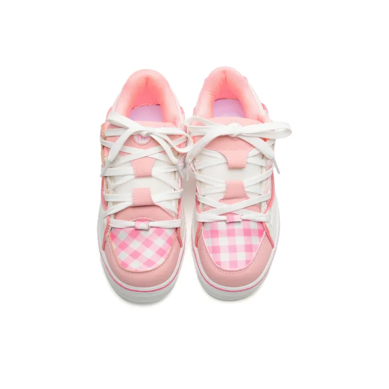 7 SEVFUN Wear resistant And Lightweight Low Top Skateboard Shoes Women's Strawberry Pink Box Included-5