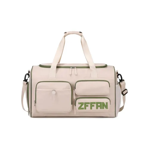 ZUOFEIFAN Nylon Crossbody Bag Travel Bag Women's Beige With Green