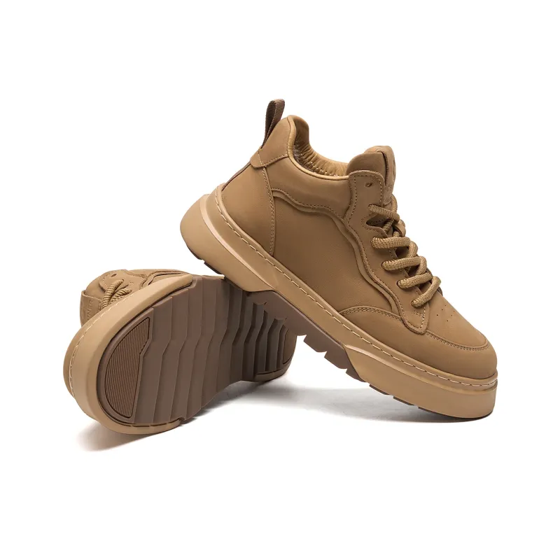 C°BANNER High Top Skateboard Shoes Men's Yellow Brown-3