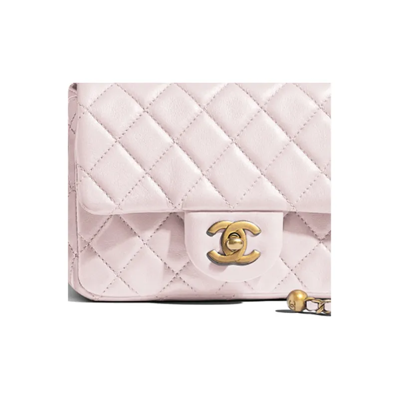 CHANEL Classic Flap CF Small Gold Ball Sheepskin Shoulder Bag, Crossbody Bag Mini Women's Light Purple-1