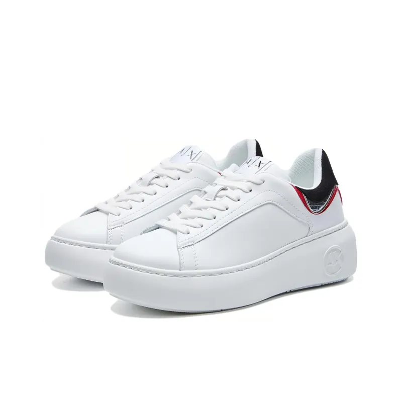 ARMANI EXCHANGEAE Low Top Skateboard Shoes Women's White-1