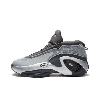 FILA FUSION Wear-Resistant Mid-Top Vintage Basketball Shoes Men's Castle Gray