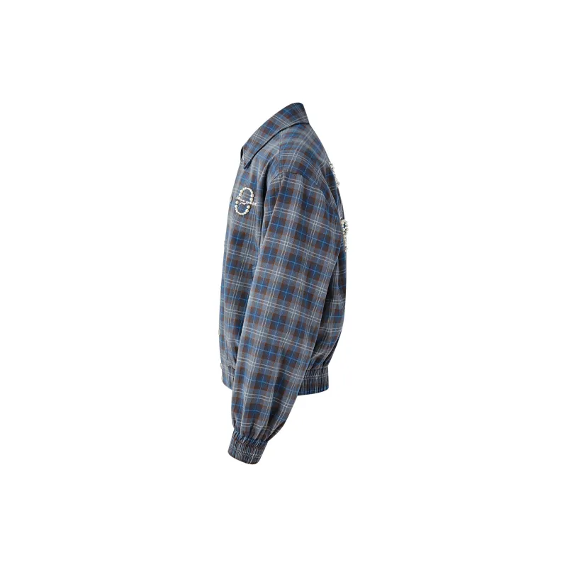 PASET Jacket Unisex Blue And Gray Plaid-2