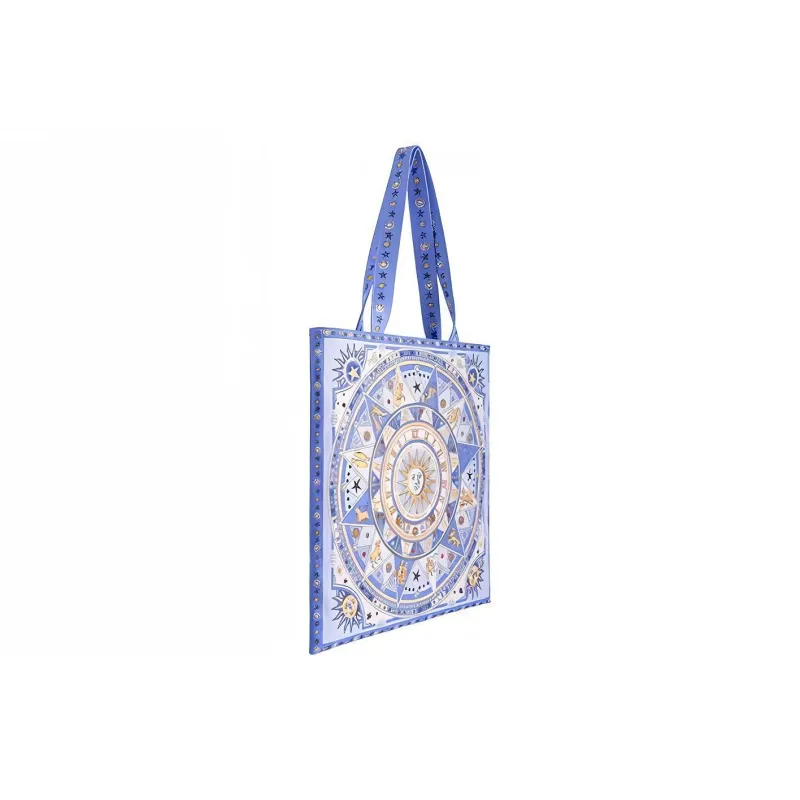 MAH Polyester One Shoulder Handbag Medium Size Unisex Chessboard Starlight Blue-2