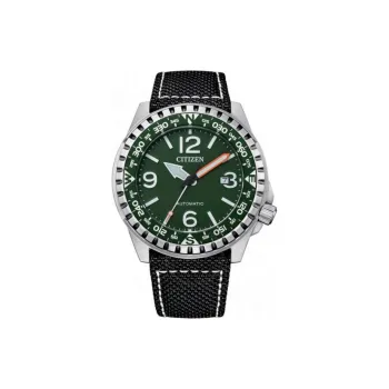 CITIZEN Automatic Mechanical Movement Nylon Strap Watch Men's Watches Green Dial