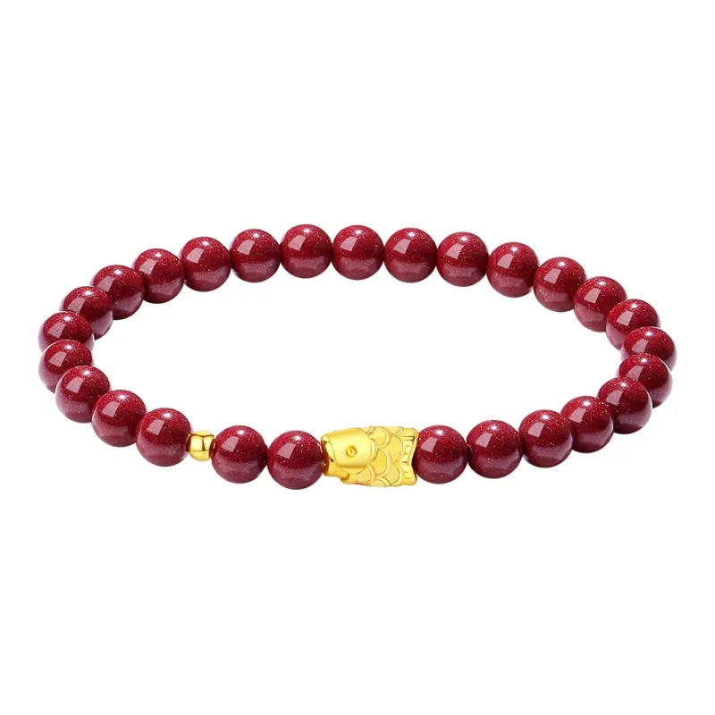 YINCHIE Reconstructed Cinnabar Bracelets Women's-0