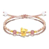 Scarf Puppy Silver Bracelet[Pink Cord]