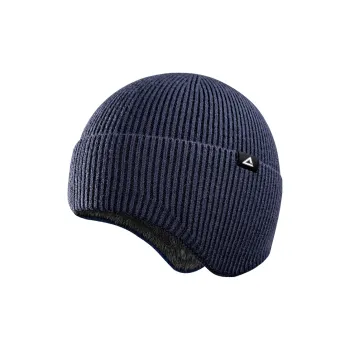 PEAK Viscose Polyester Polyamide Beanies Thickened And Fleece Lined Unisex Navy Blue