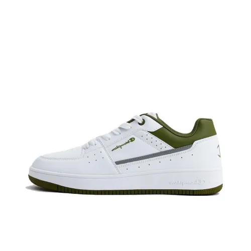 Champion Rebound Evolve II Anti-Slip Wear-Resistant Low-Top Skateboard Shoes Men's White Green