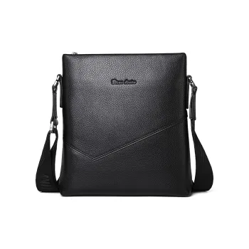 BISON DENIM Top Grain Cow Leather Crossbody Bag Backpack Shoulder Bag Regular Men's Black