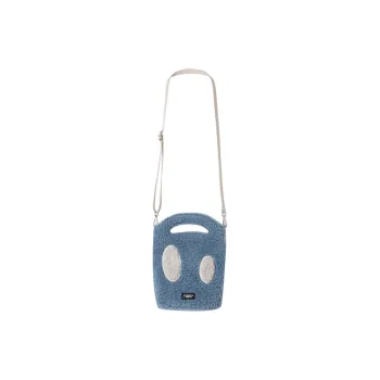 DANGEROUSPEOPLE Fabric Crossbody Bag, Shoulder Bag, Bucket Handbag Regular Unisex Blue/Ecru