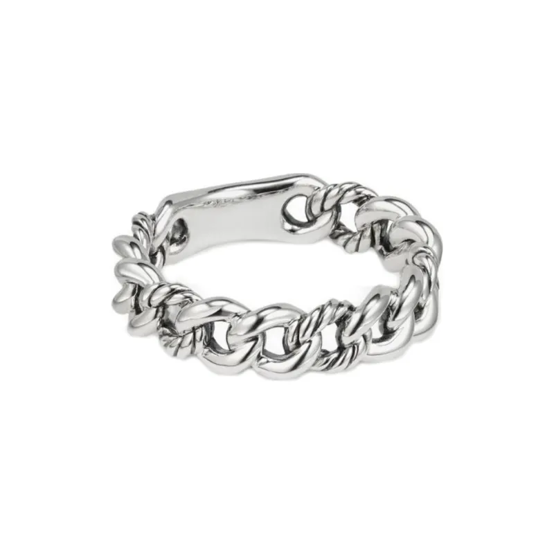 David Yurman Sterling Silver Belmont Curb Link Band Ring 5mm-1