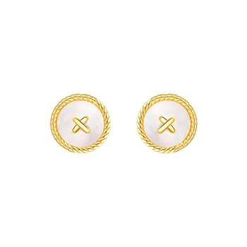 BABYBEI 925 Sterling Silver Mother Of Pearl Stud Earrings Women's