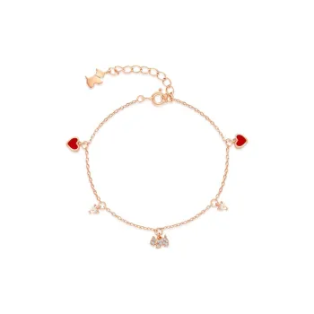 Agatha 925 Sterling Silver Bracelets Women's Red