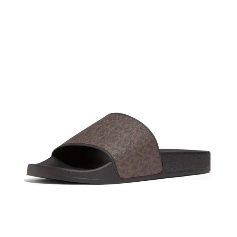 MICHAEL KORS Rubber Sole Abrasion-Resistant Slide Slippers Men's Dark Brown-3