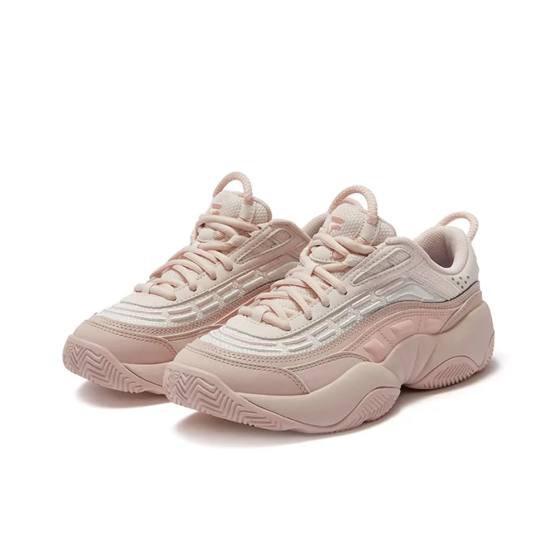 FILA FUSION FIRE Flame Shoes Rebound Support Slip-Resistant Low-Top Vintage Basketball Shoes Women's Angel Wing Pink-2