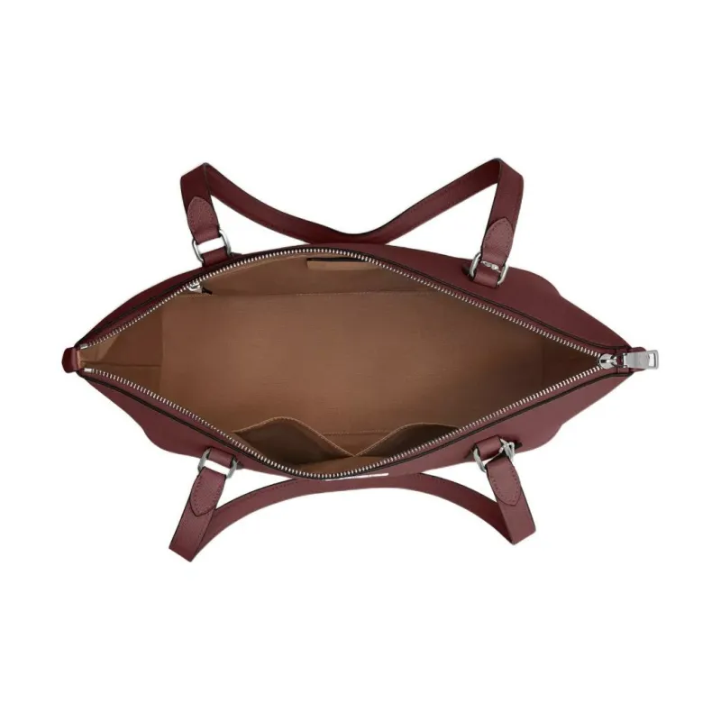 COACH Gallery Recycled Leather Fiber Tote Bag, Shopping Bag, Handbag, Shoulder Bag Women's Burgundy-3