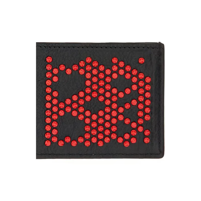 Alexander McQueen Calfskin Wallet, Card Holder Men's Black-2