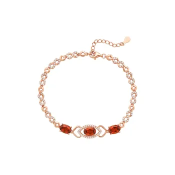ME LUXE S925 Silver Red Vintage Elegant Delicate Fashion Versatile Elegance Bracelet Women's