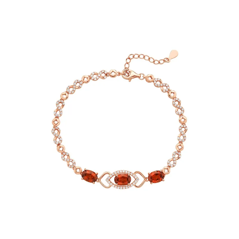 ME LUXE S925 Silver Red Vintage Elegant Delicate Fashion Versatile Elegance Bracelet Women's-0