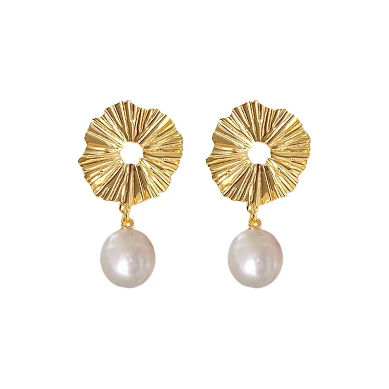 NATURALLYJOJO Freshwater Pearl Earrings Women's Gold-0