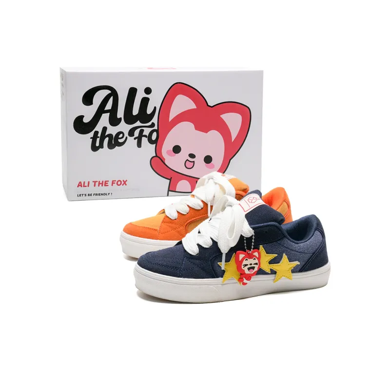 ALI THE FOX Anti Slip Wear Resistant Lightweight Breathable Low Top Skateboard Shoes Unisex-24