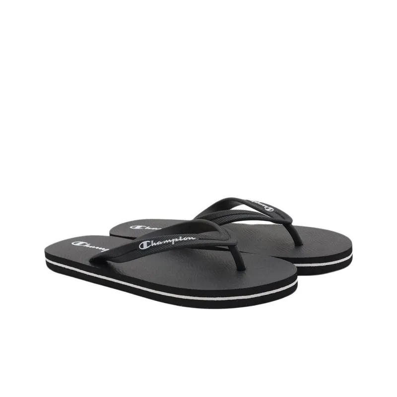 Champion Rubber Sole Abrasion-Resistant Flip Flops Unisex Black-1