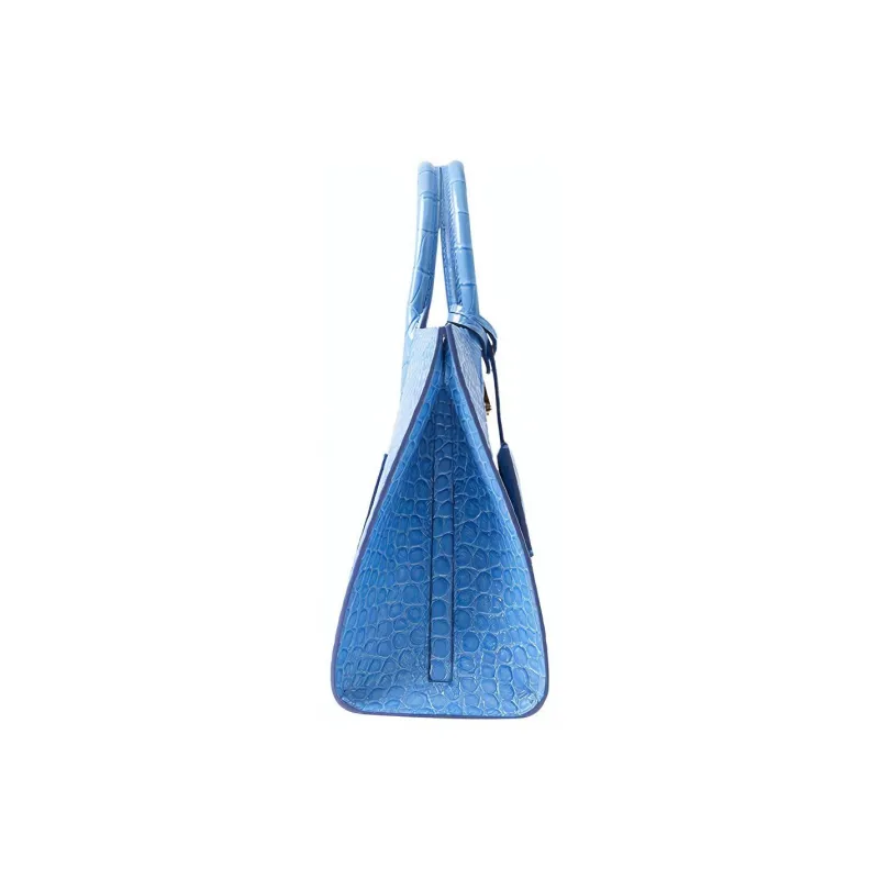 Burberry Frances Crocodile-Embossed Calfskin Shoulder Bag Crossbody Bag Handbag Mini Women's Blue-1