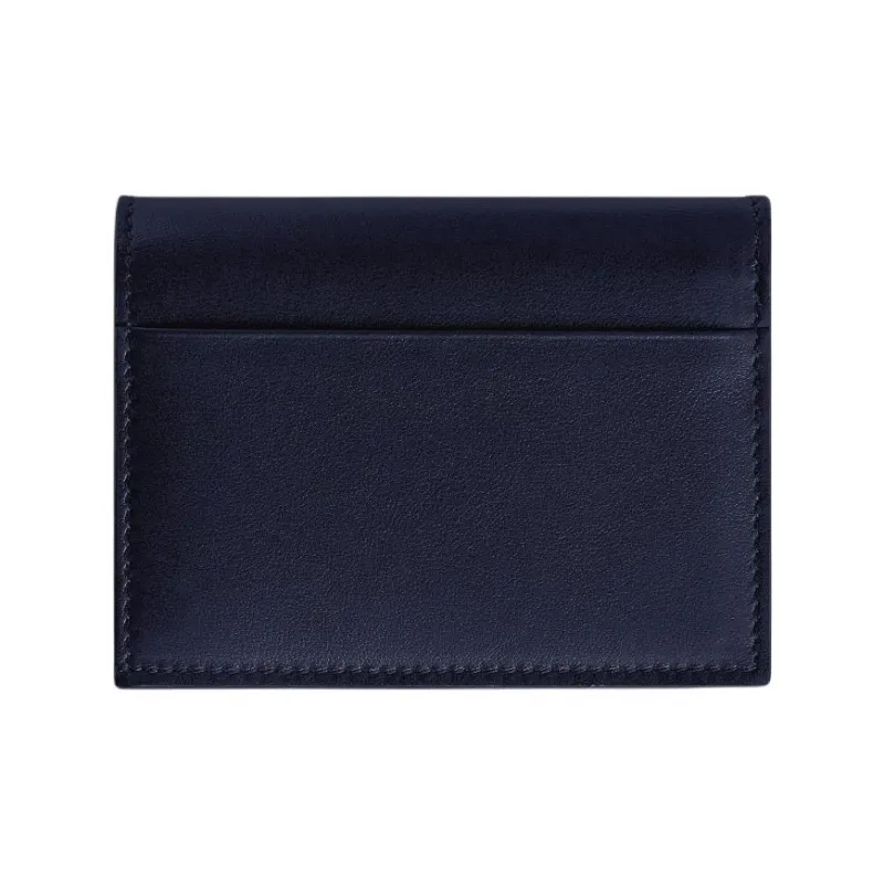 MONTBLANC Leather Wallet Unisex Night Blue & Rusty Red-2