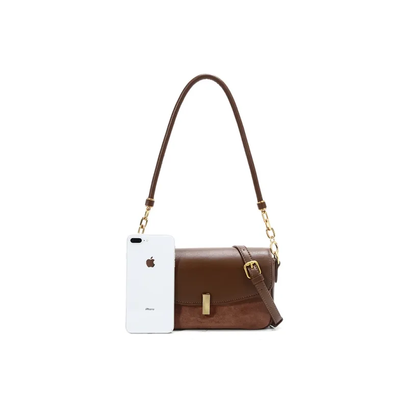 Carit&Koty Polyurethane Synthetic Leather Shoulder Bag Women's Coffee-1