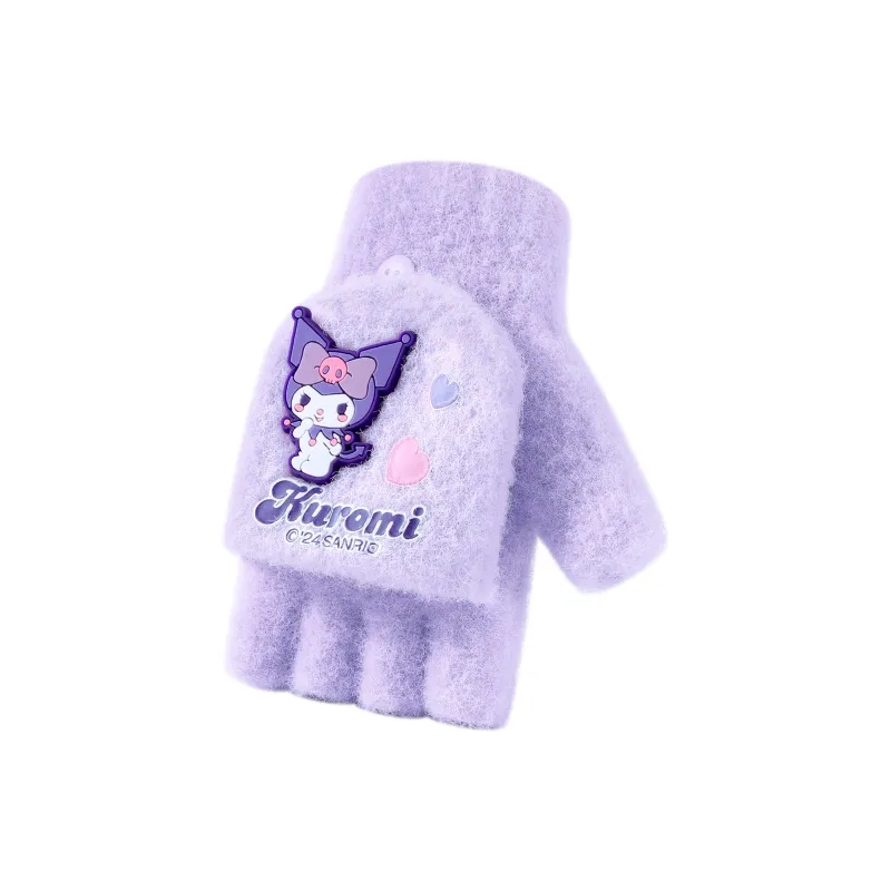 Hello Kitty Sanrio Series Polyamide Knitted Fabric Knit Glove Kids' Purple-1