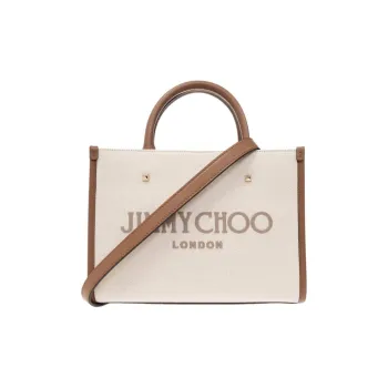 Jimmy Choo Recycled Cotton Canvas Bag, Tote Bag, Shopping Bag, Handbag Women's Beige