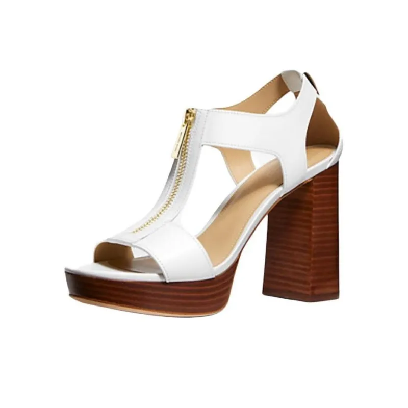 MICHAEL KORS Berkley Strap Sandals 10cm Women's White-3
