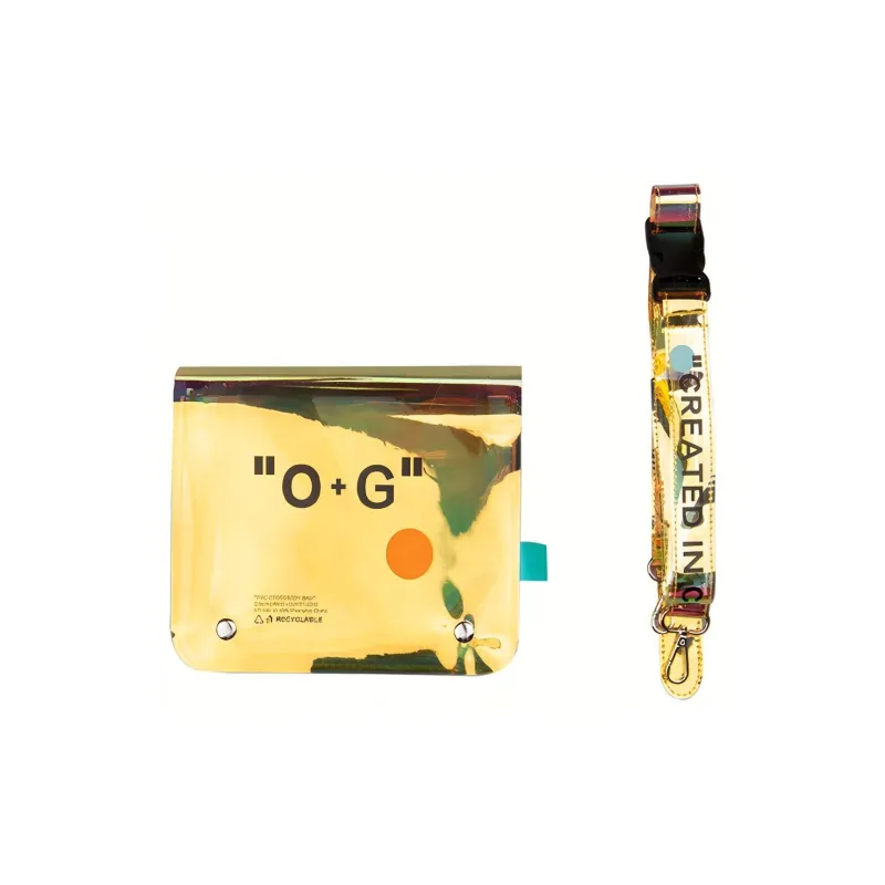 GAONCREW OXY Collaboration PVC Shoulder Bag Crossbody Bag Regular Unisex Yellow Dazzling Color-3