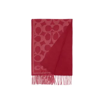 COACH Cashmere Knit Scarves Unisex Plum Joy