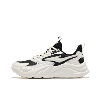 Erke Anti Slip Wear Resistant Low Top Casual Shoes Women's Jet Black Microcrystal White