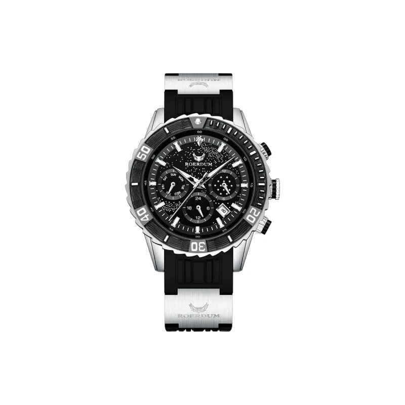 ROERDUM Voyager Collection Diving Watch Automatic Mechanical Movement Silicone Strap Watch Men's Watches Black Dial-0