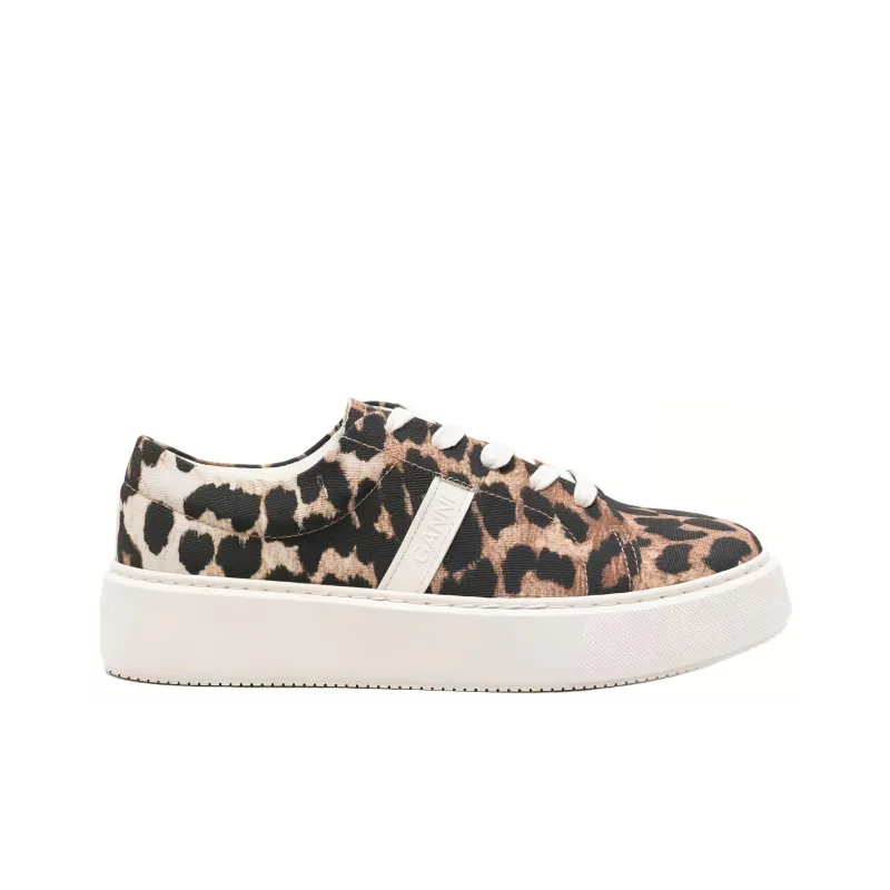 GANNI Leopard-print Flatform Sneakers-1