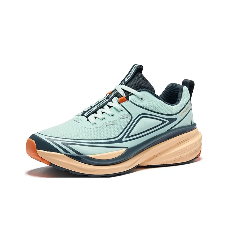 Erke Support Breathable Slip-Resistant Low-Top Running Shoes Men's Bubble Green Bronze Cyan-2
