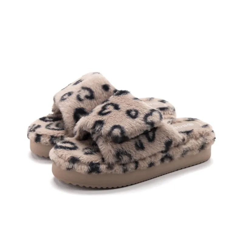 BOREE Slide Slippers Women's Leopard Print-1