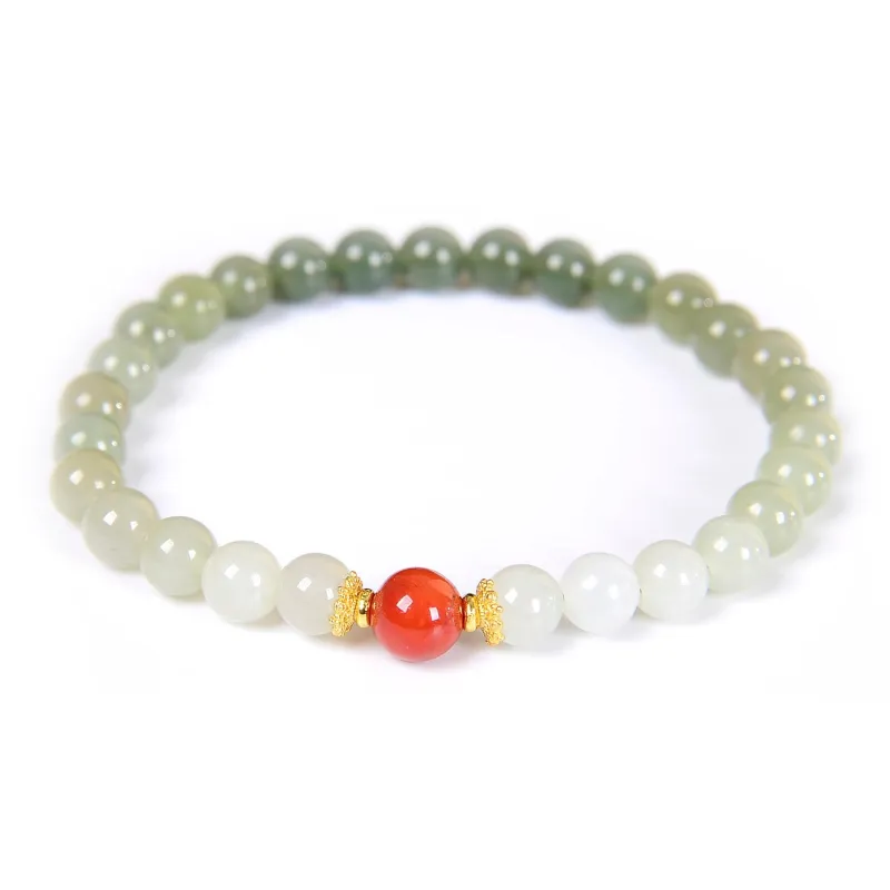 Palace And Amulet Hetian Jade Bracelets Pale Greenish White Jade Women's-0